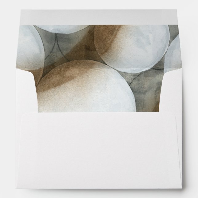 Enveloppe Orbes blanches et cercles Brown (Dos (Bas))