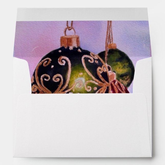 ENVELOPPE ORNATE OR NOËL ORNAMENTS JOIE PAISIBLE (Dos (Bas))