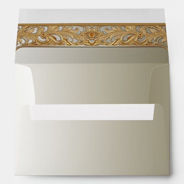 Enveloppe ornée d'or moderne (Dos (Bas))
