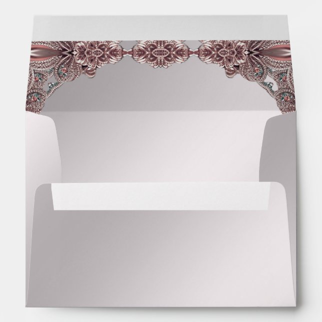 Enveloppe ornementale rose (Dos (Bas))