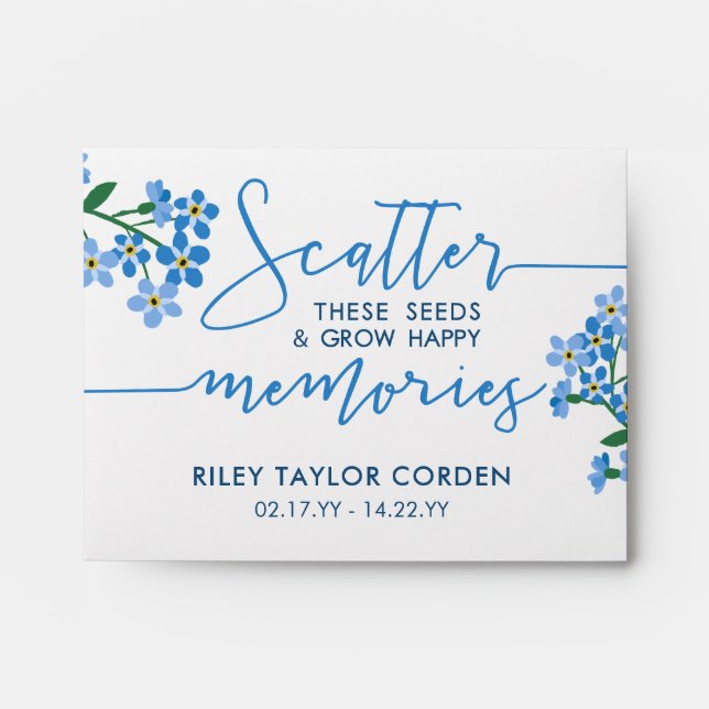 Enveloppe Oubliez-Moi Pas Les Graines Scatter Augmenter Souv (Devant)