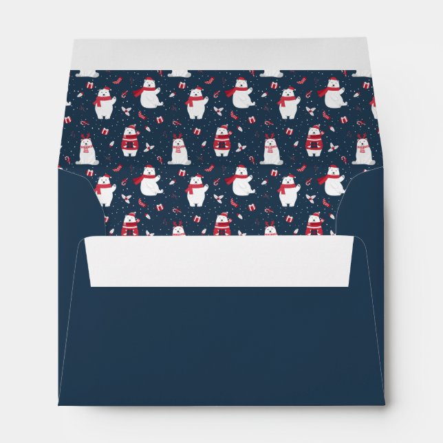 Enveloppe Ours blancs de Noël lunatique ID850 (Dos (Bas))