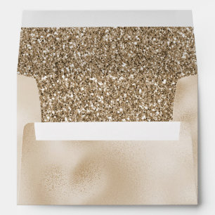 Enveloppe Ours en peluche marron or paillettes Mariage