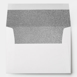 Enveloppe Paillettes argentées scintillantes fantaisie glamo