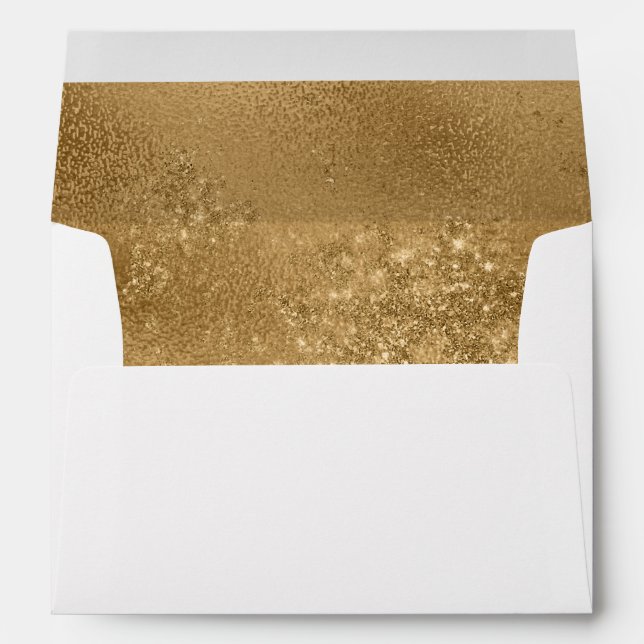 Enveloppe Paillettes d'Or Blanc (Dos (Bas))