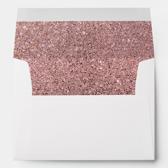 Enveloppe Paillettes Rose Gold Étincelantes Élégance Glamour (Dos (Bas))