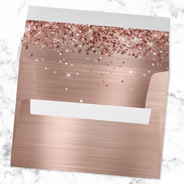 Enveloppe Paillettes Rose Gold Ombre Foil (Créateur téléchargé)