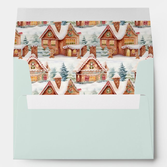 Enveloppe Pain d'épices Motif de Noël (Dos (Bas))