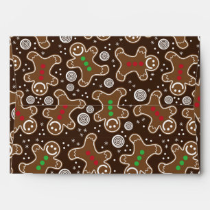 Enveloppe Pains d'épices Brown Red Green Christmas
