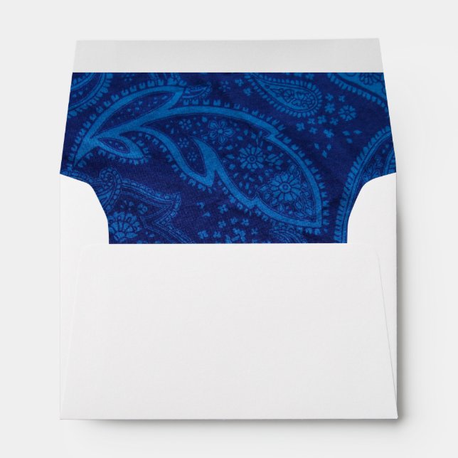 Enveloppe Paisley bleu (Dos (Bas))