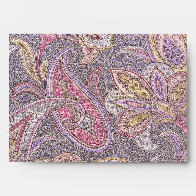 Enveloppe Paisley et motif de fleurs (Devant)