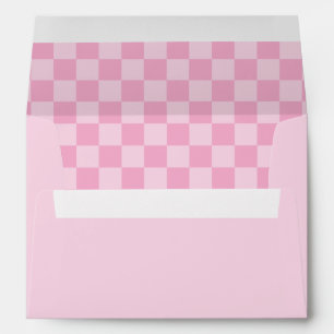 Enveloppe Pâle et rose clair à carreaux