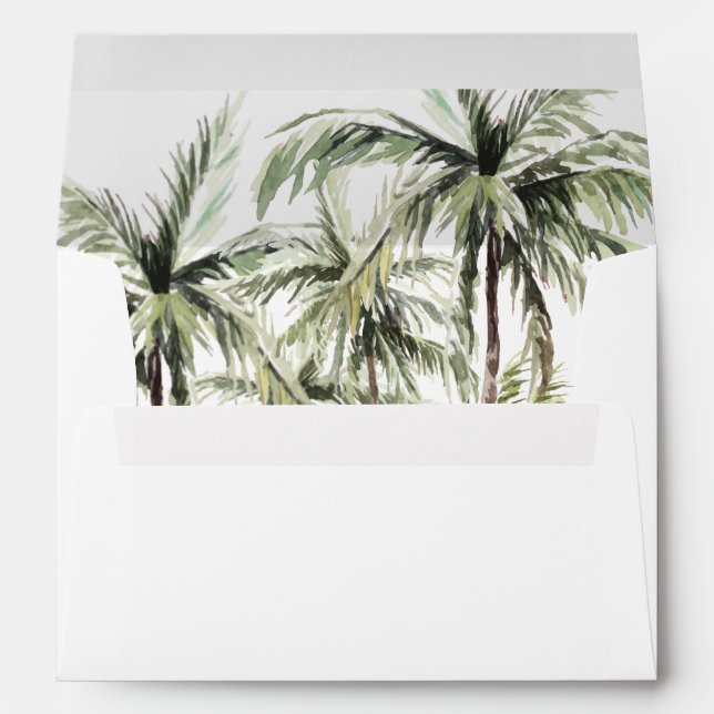 Enveloppe Palm Tree Tropical | Mariage minimal (Dos (Bas))