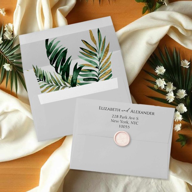 Enveloppe Palm Trees Gilded Linder & Return Adresse (Créateur téléchargé)