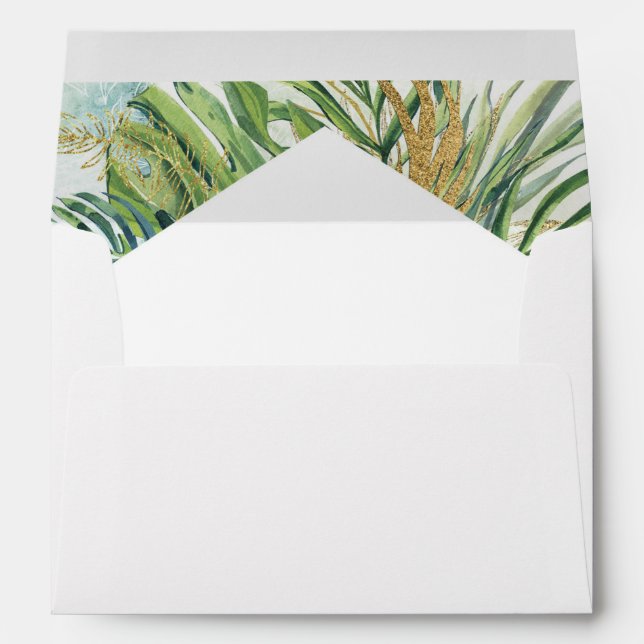 Enveloppe Palme tropicale Feuille été (Dos (Bas))
