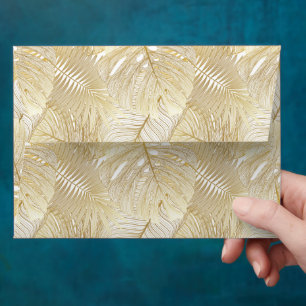 Enveloppe Palme Tropicale Gold Foil Feuilles - Correspondanc