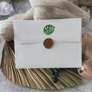 Enveloppe Palme tropicale sauvage auto-adressée RSVP