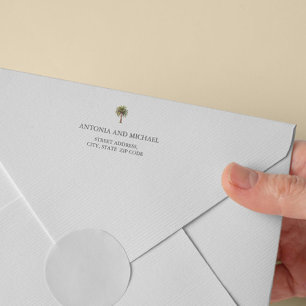 Enveloppe Palmier tropical exotique avec noix de coco PRE IM