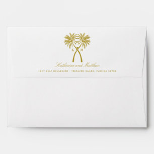 Enveloppe Palmiers noués Destination Tropicale Mariage