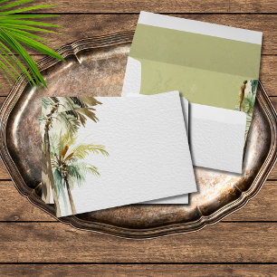 Enveloppe Palmiers tropicaux Vert moderne Mariage texturé
