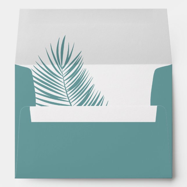 Enveloppe Palms Aqua ・ Plutôt Côtier Mariage moderne (Dos (Bas))