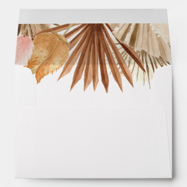 Enveloppe Pampas Brown moderne Mariage en herbe (Dos (Bas))