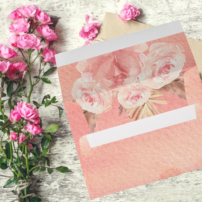 Enveloppe Pampas herbe rose or or fleuri boho mariage (Créateur téléchargé)