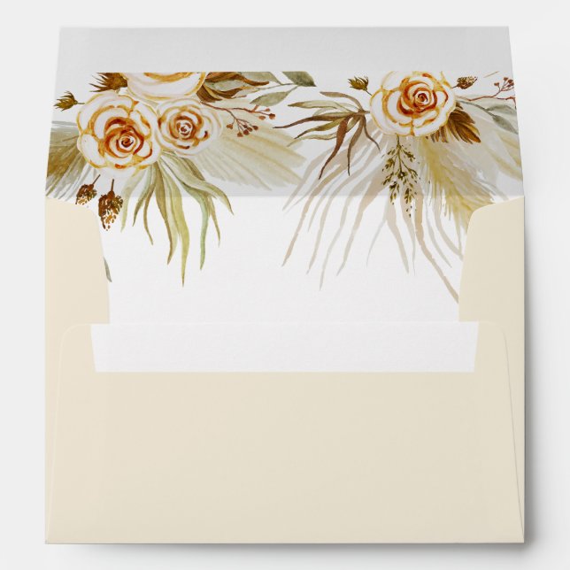 Enveloppe Pampas herbe tropicale boho élégant (Dos (Bas))