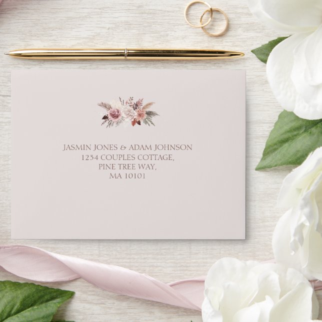 Enveloppe Pampas neutres Mariage floral Boho (Wedding)