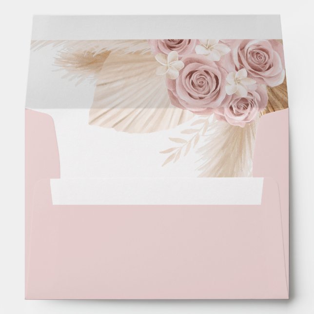 Enveloppe Pampas rose Floral Boho Grass (Dos (Bas))