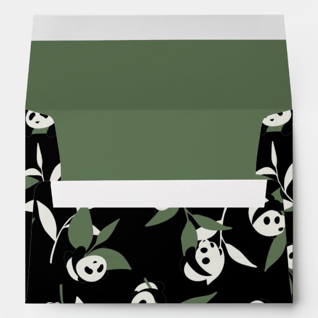 Enveloppe Panda Cute Jouer Jardin De Bambou (Dos (Bas))