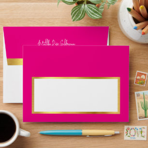 Enveloppe Panneau BLANK ultra tendance moderne rose or