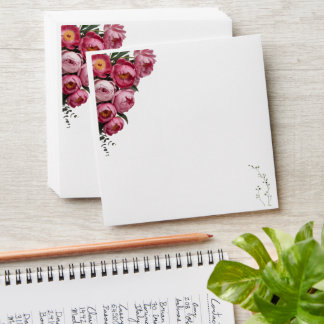 Enveloppe Panneau de bienvenue de mariage floral rose élégan