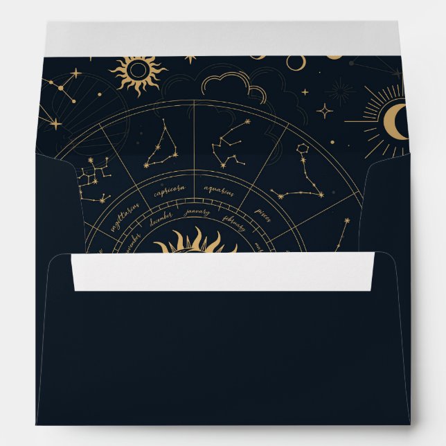 Enveloppe Panneau étoile mystique céleste 5x7 Invitation (Dos (Bas))