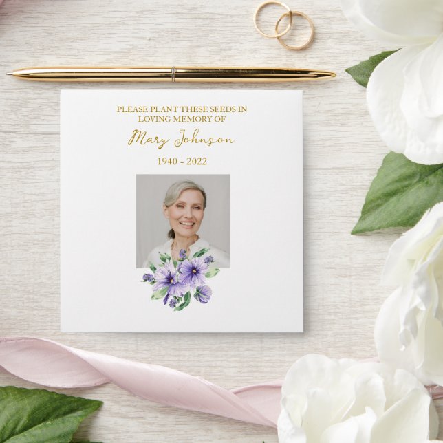 Enveloppe Pansy Seed Packet Memorial Funeral Envelope (Wedding)