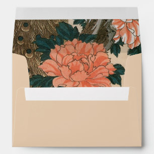 Enveloppe Paon et Pivoines par Hiroshige Mariage