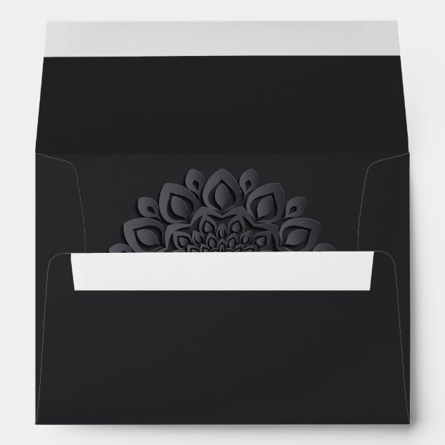 Enveloppe Papercut Mariage Mandala (Dos (Bas))
