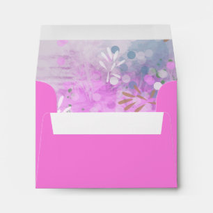 Enveloppe Papeterie avec encart floral abstrait coloré