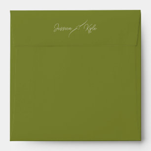 Enveloppe Papeterie couleur vert olive uni