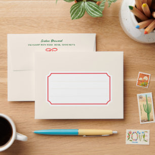 Enveloppe Papeterie Festive Red et Green Simple Bows
