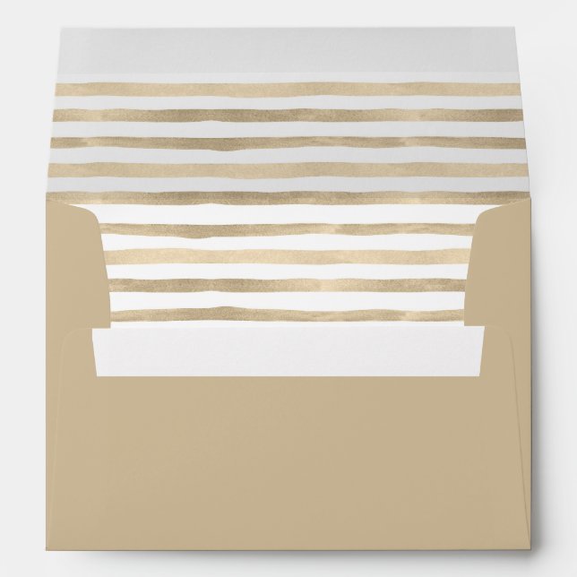 Enveloppe Papier à doublure d'enveloppe rayée aquarelle marr (Dos (Bas))