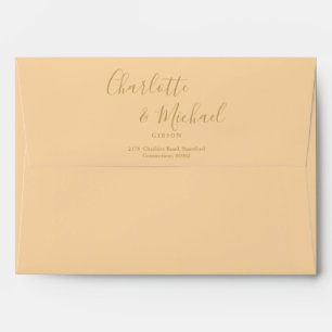 Enveloppe Papier à en-tête Champagne et Or avec écriture Sig