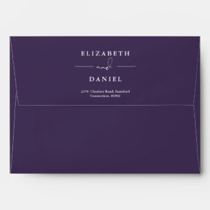 Enveloppe Papier à en-tête floral élégant violet