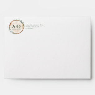 Enveloppe Papier à en-tête rustique botanique monogramme adr