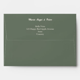 Enveloppe Papier à lettre de mariage vert sauge moderne écri