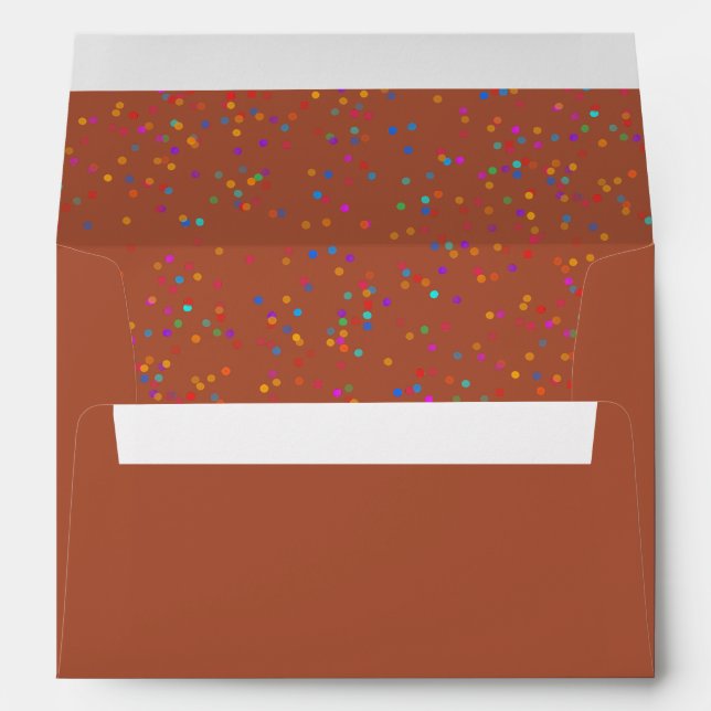 Enveloppe Papier à lettre élégant avec confettis arc-en-ciel (Dos (Bas))