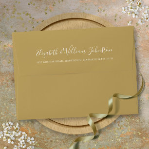 Enveloppe Papier à lettre élégant avec signature en or