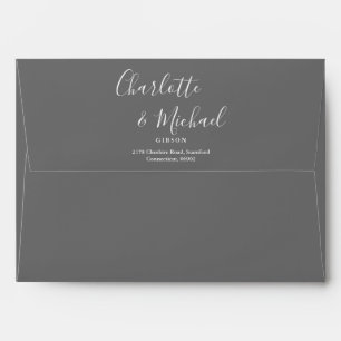 Enveloppe Papier à lettre élégant gris avec signature