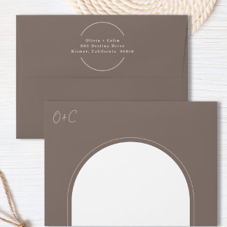 Enveloppe Papier à Lettre Mariage Initiales Adresse de Retou