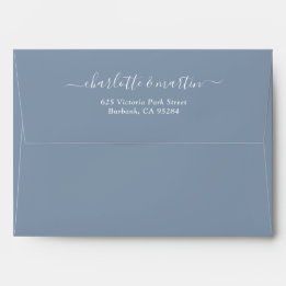 Enveloppe Papier à lettre Retour Adresse Mariage A7 Bleu Pou